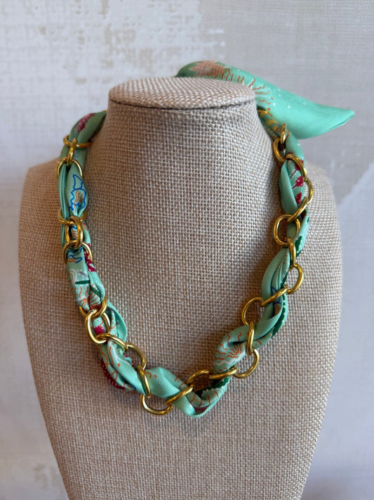 Spring Day Scarf Chain Necklace - Cola Stacks - 