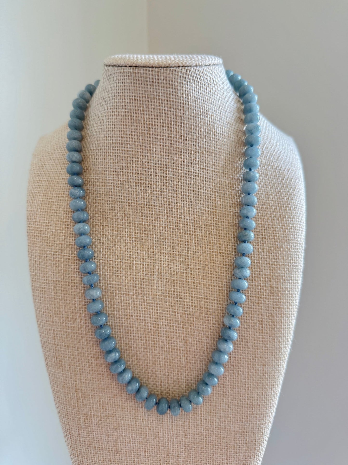 Storm Blue Knotted Necklace - Cola Stacks - 