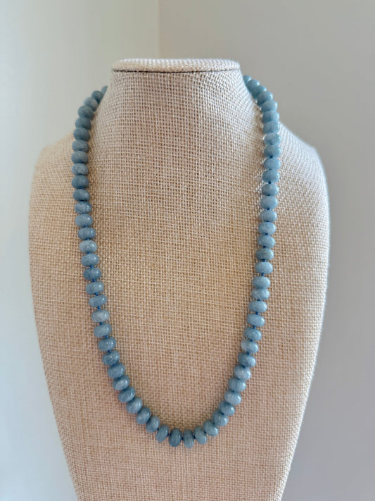Storm Blue Knotted Necklace - Cola Stacks - 