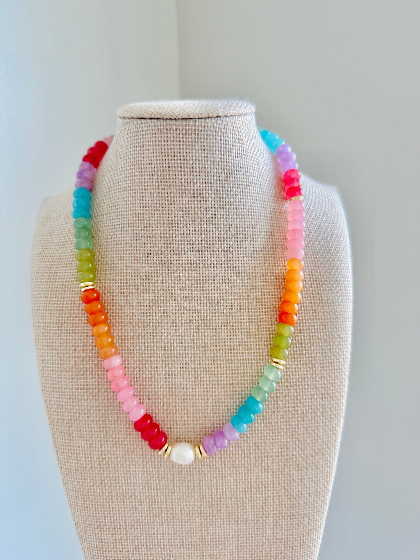 Summer Pearl Necklace - Cola Stacks - 