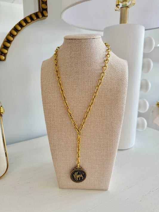 Tiger Drop Necklace - Cola Stacks -