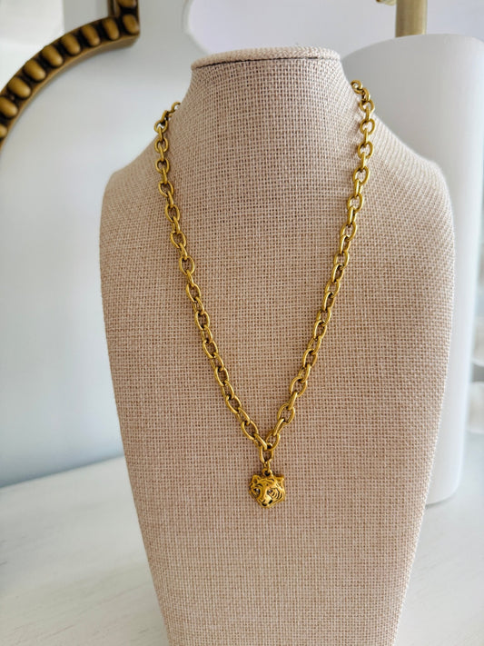 Tiger Head Necklace - Cola Stacks -