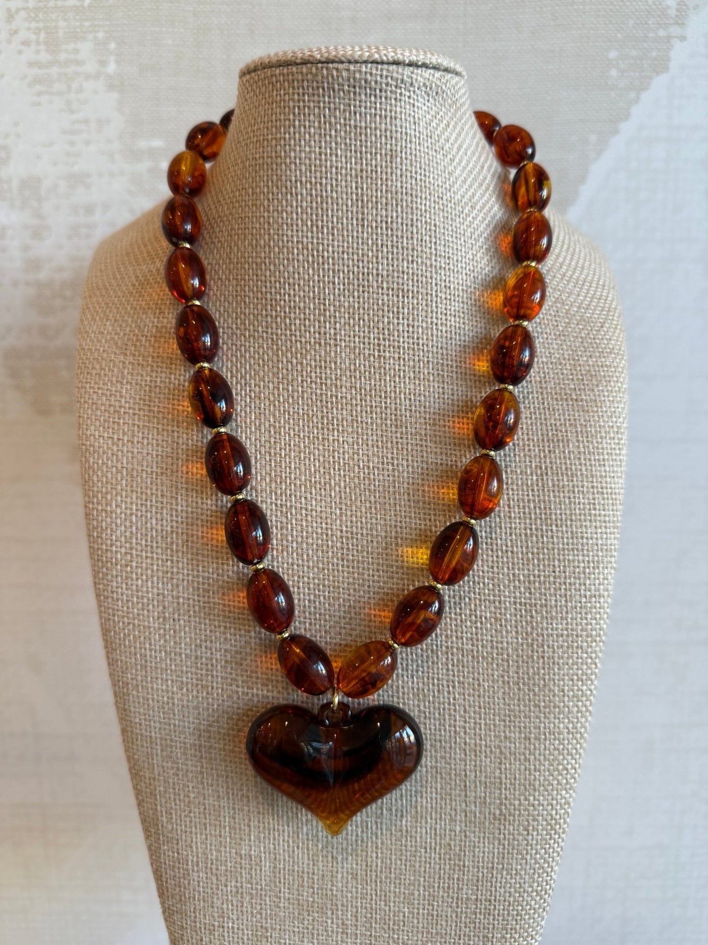 Tortoise Heart Necklace - Cola Stacks - 