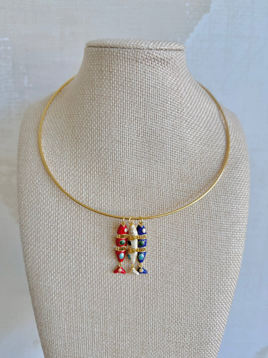 USA fish choker necklace - Cola Stacks - 