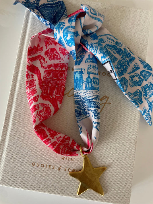 USA Scarf Necklace - Cola Stacks - 