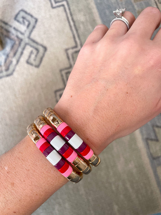 Valentine’s Tile Bracelet - Cola Stacks - 