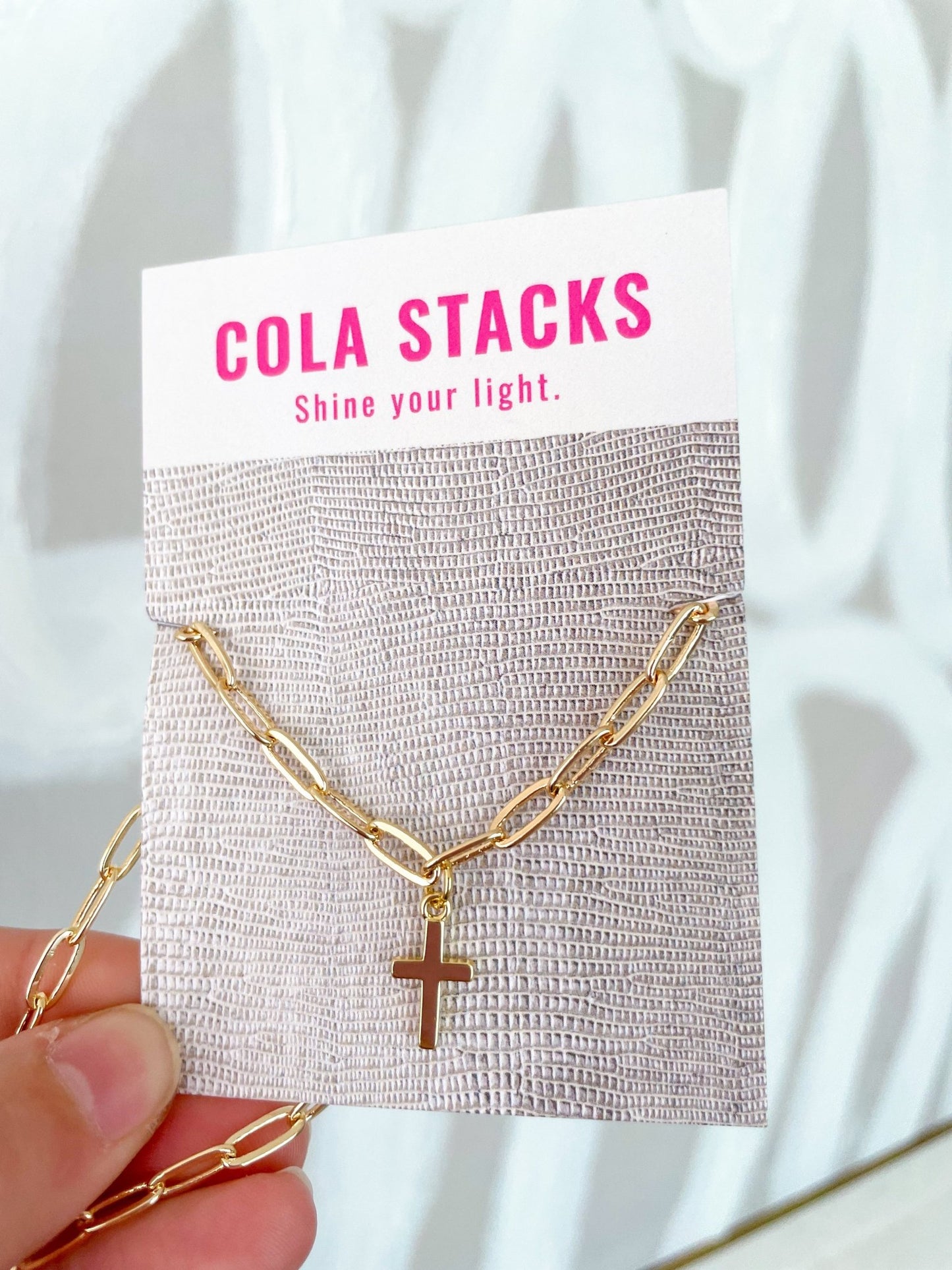 Waco Cross Necklace - Cola Stacks - 