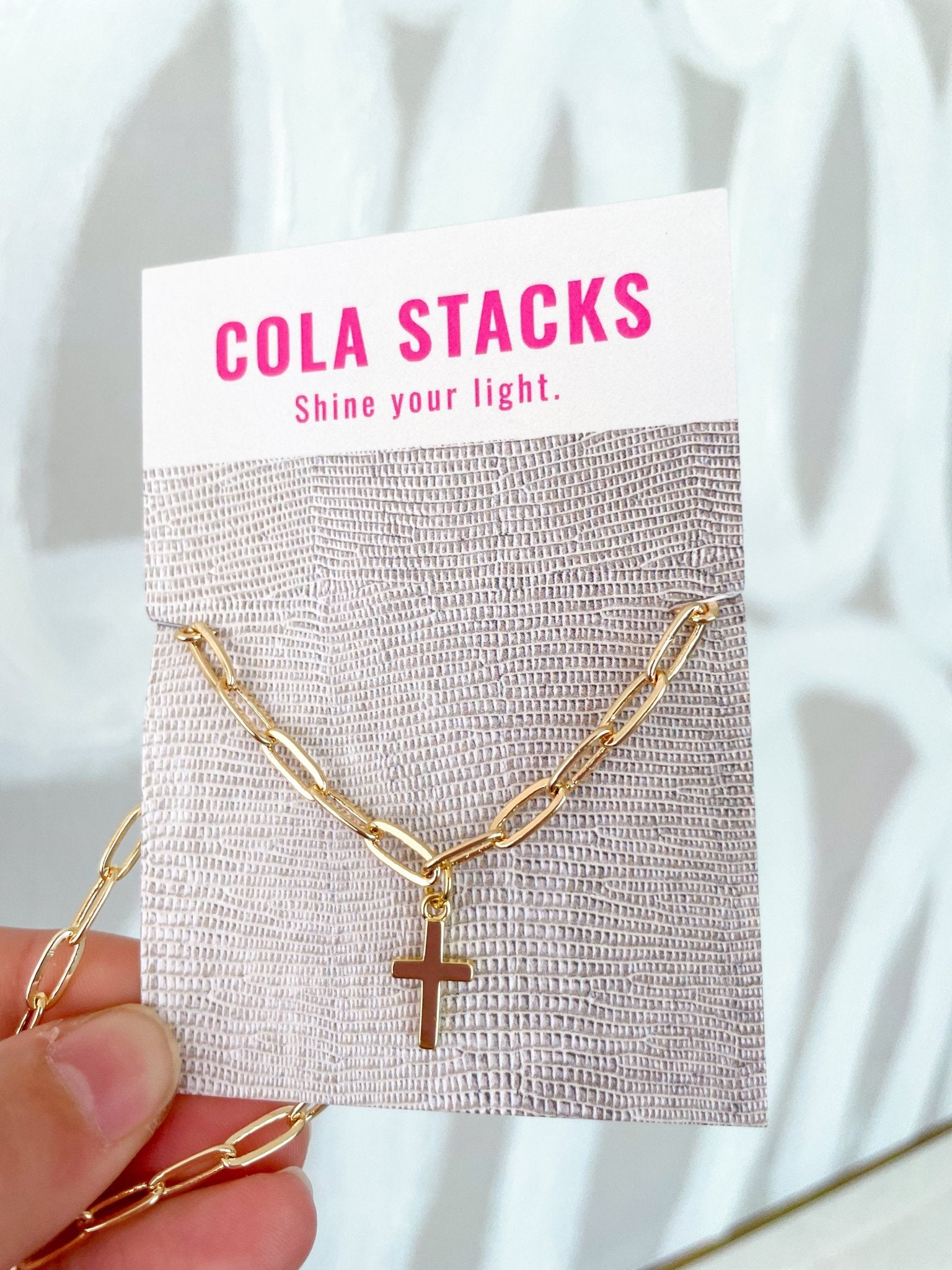 Waco Cross Necklace - Cola Stacks - 
